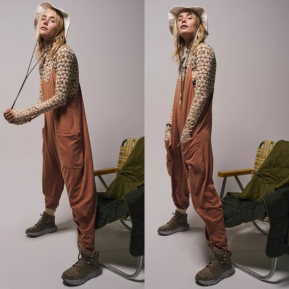 OFFER New Free People FP Movement Hot Shot Onesie XS Jumpsuit Red Earth Romper - Picture 3 of 15